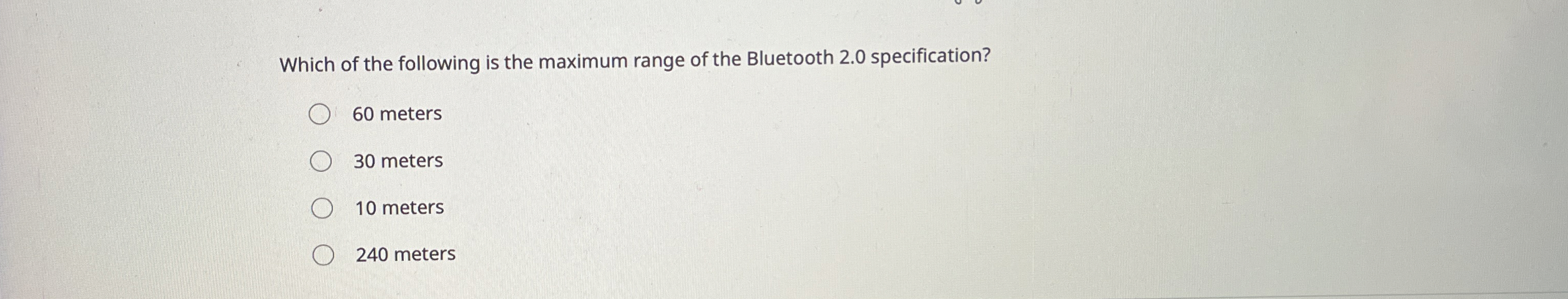 Which of the following is the maximum range of