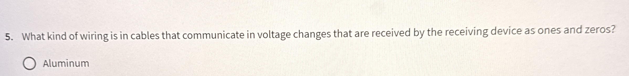 What kind of wiring is in cables that communicate