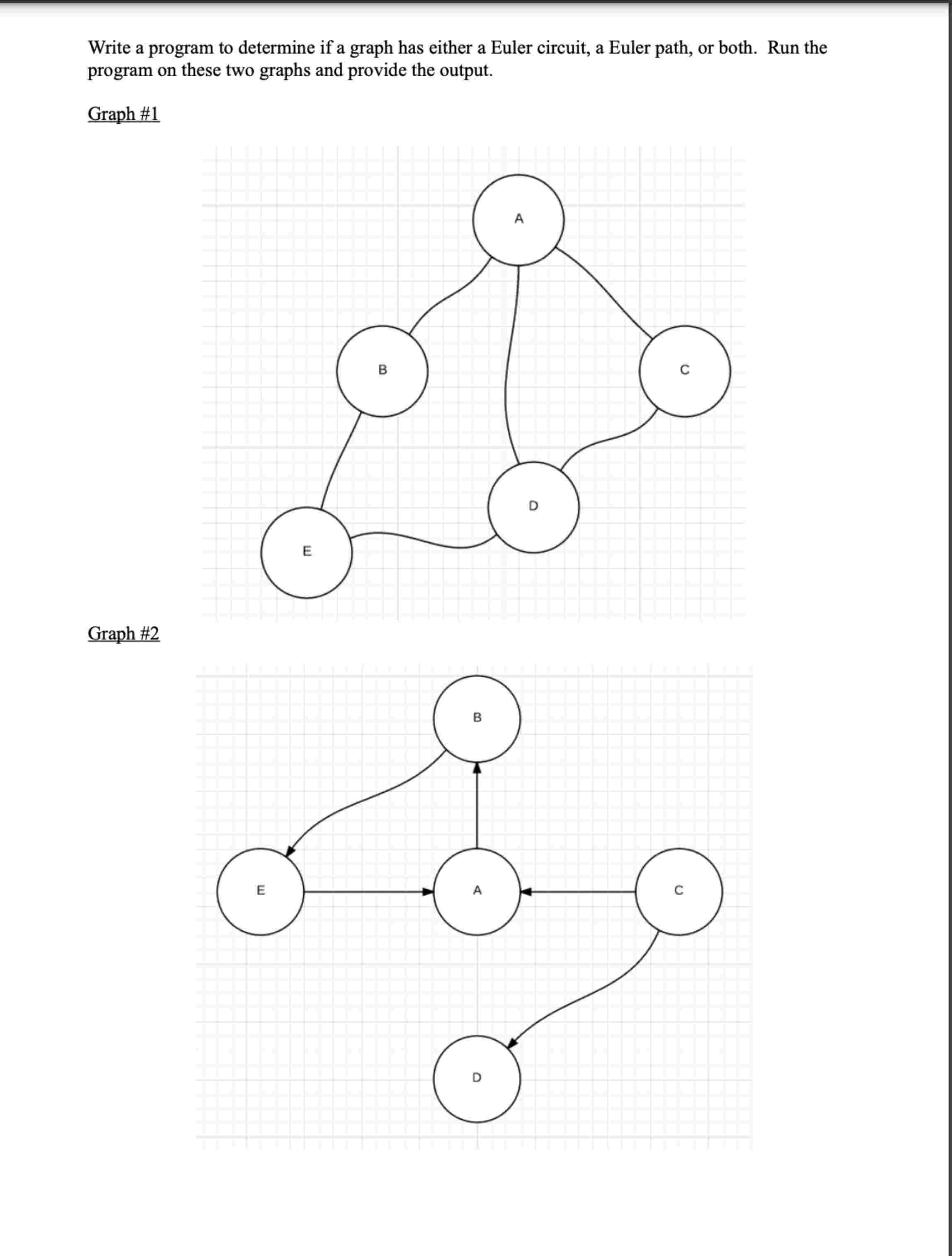 Write a program to determine if a graph has