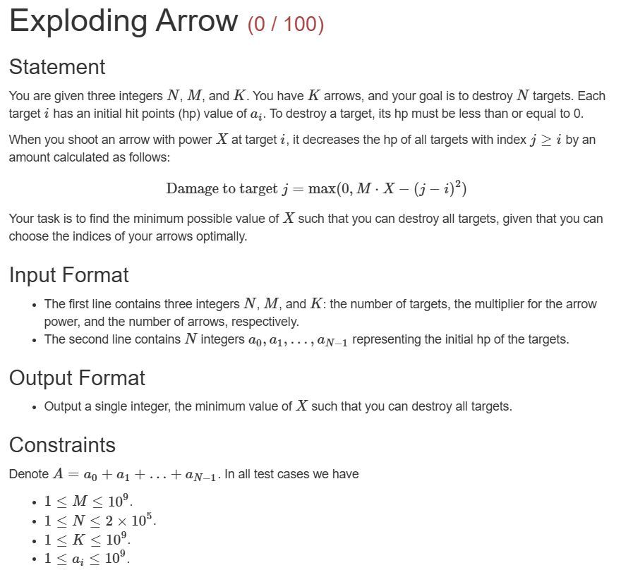 help Statement You are given three integers N , M