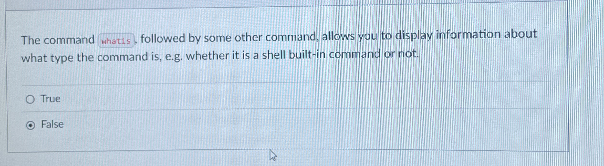 The command followed by some other command,