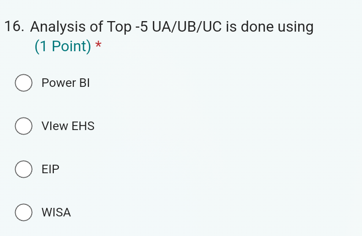 Analysis of Top - 5 UA / UB / UC is done using (
