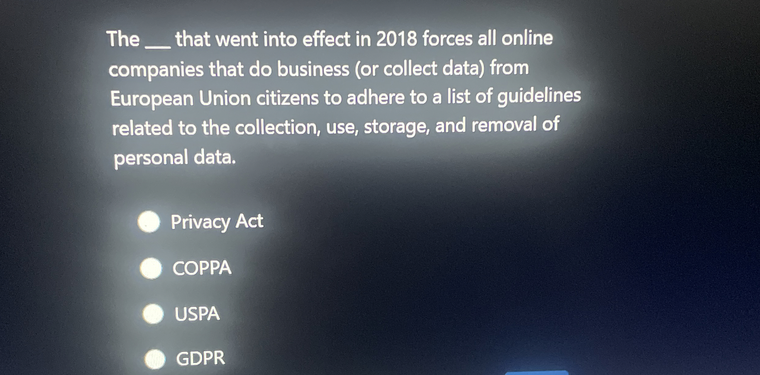 The that went into effect in 2 0 1 8 forces all