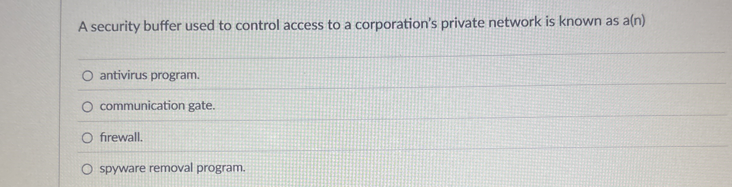 A security buffer used to control access to a