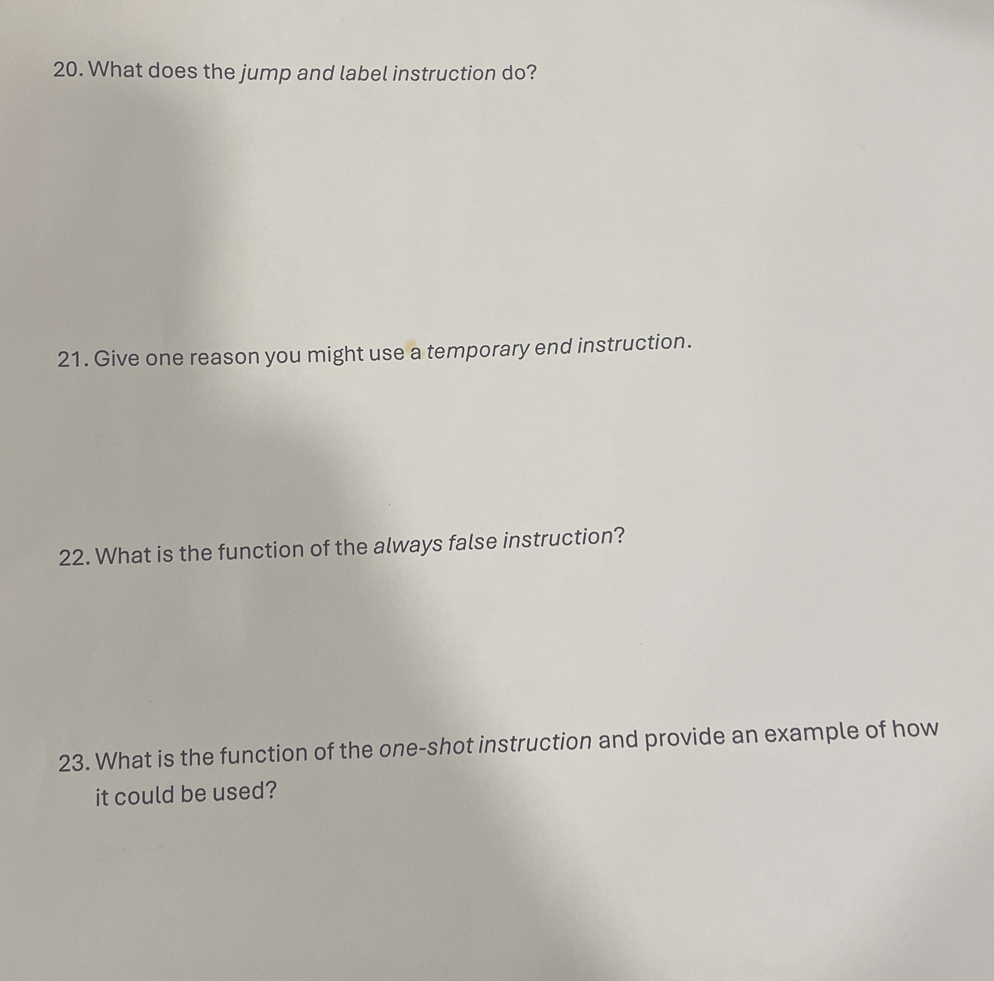 ATMN What does the jump and label instruction do