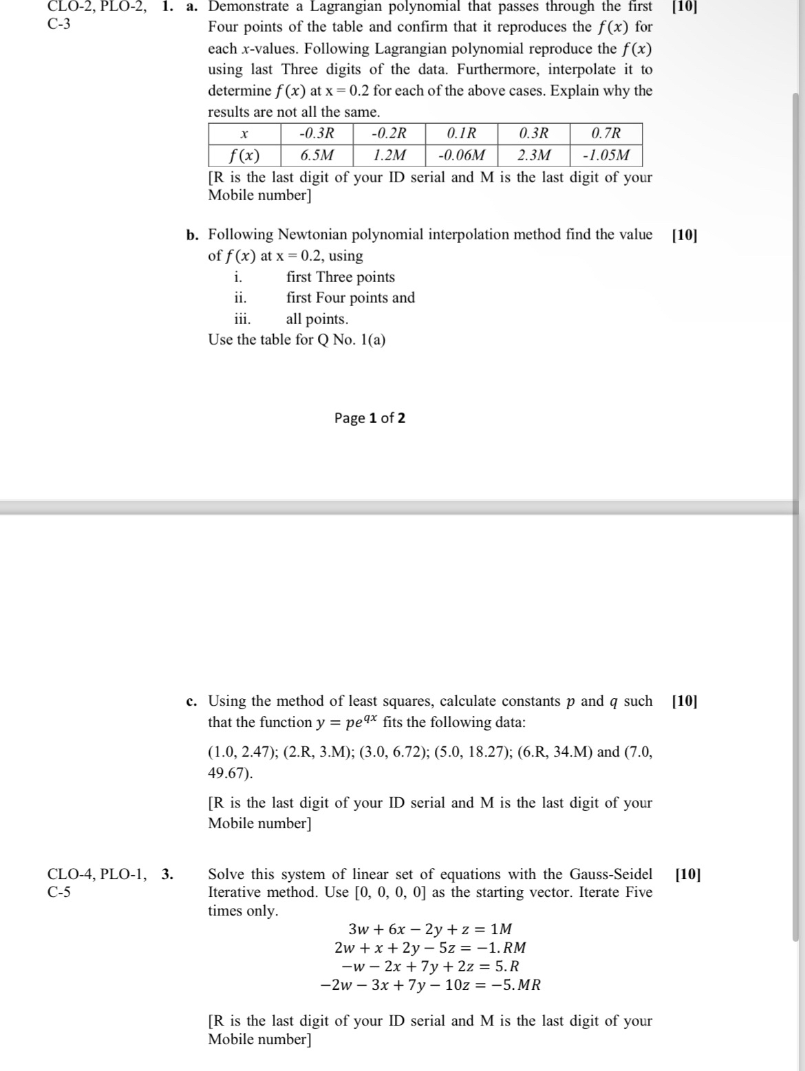 Here , R is the ID no , which is 3 . And M is