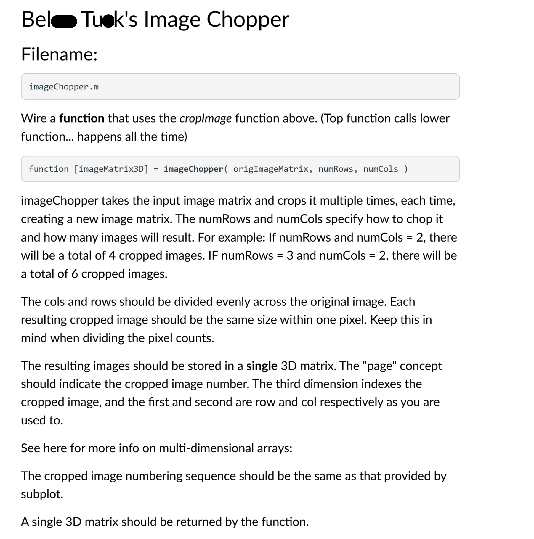 Bel Turk's Image Chopper Filename: Wire a function that uses the