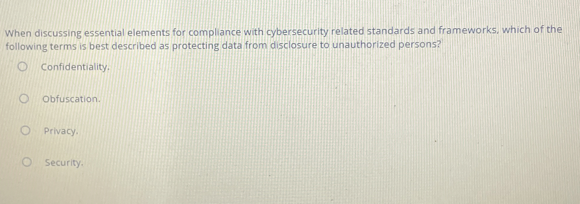 When discussing essential elements for compliance