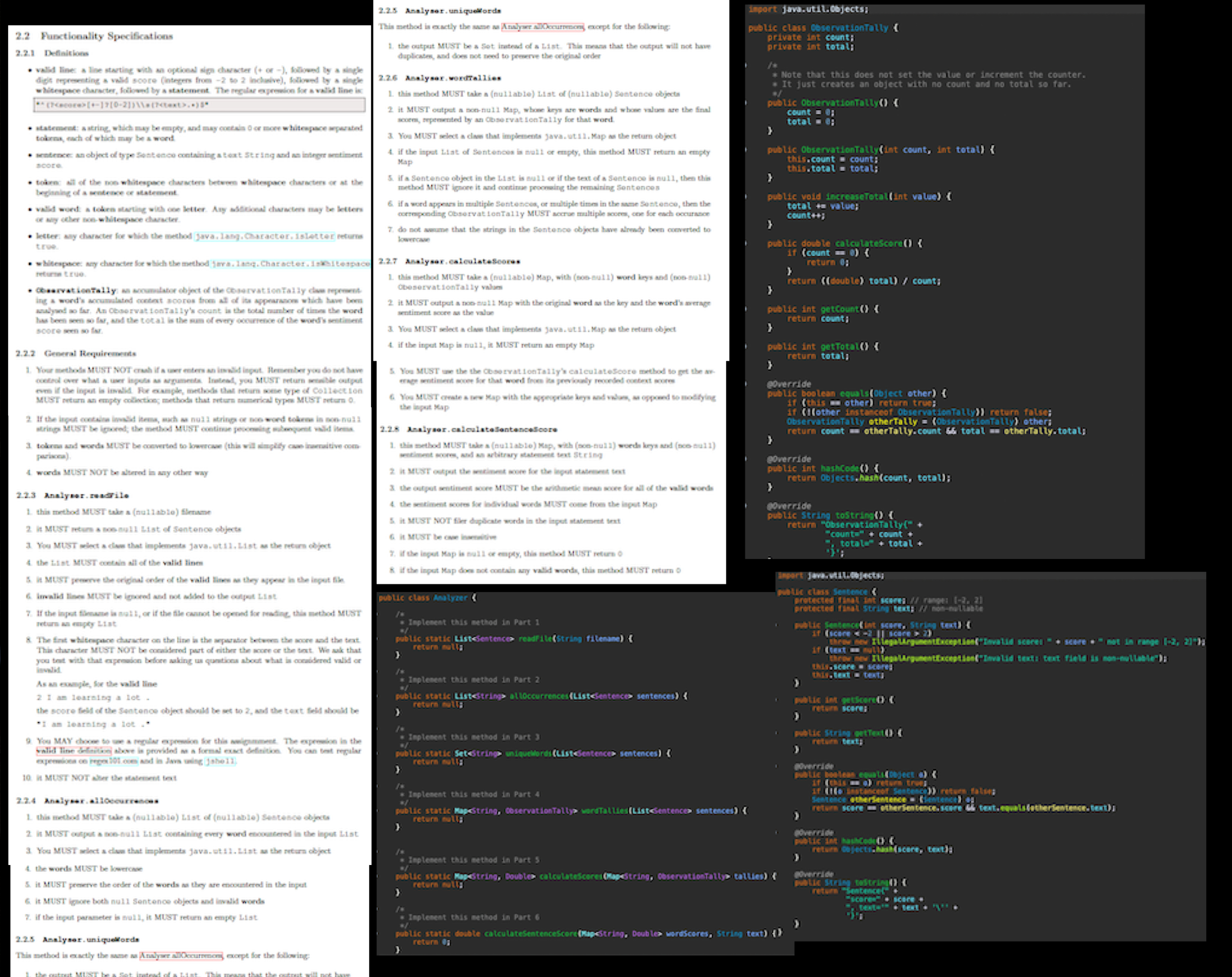 Please implement the Analyzer class based on the