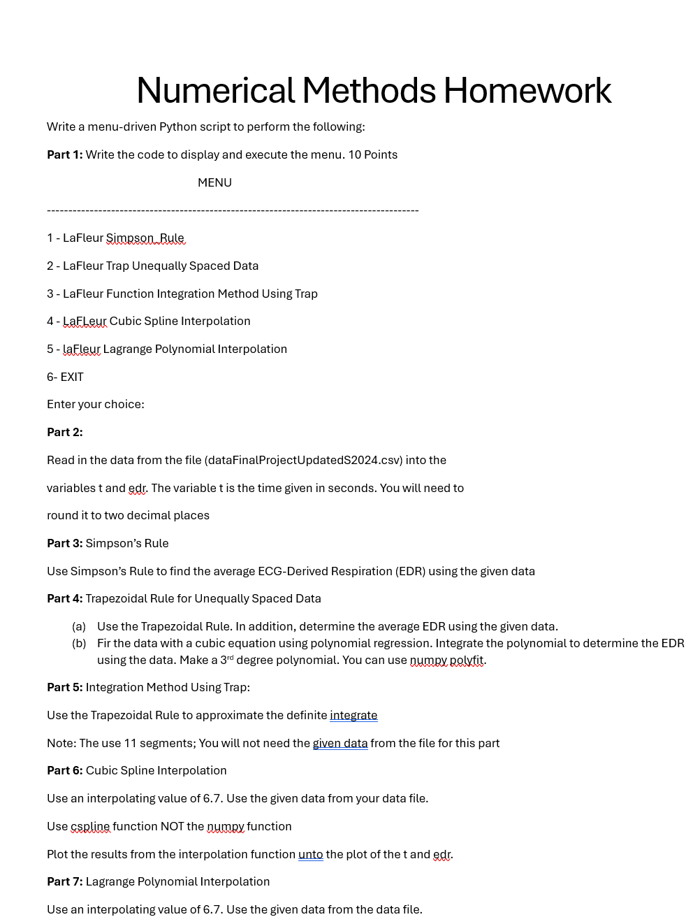 Here is the sample output: Example Output for the