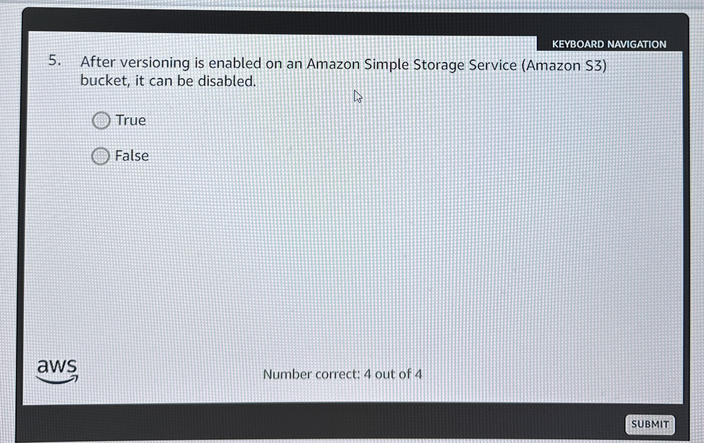 KEYBOARD NAVIGATION 5 . After versioning is