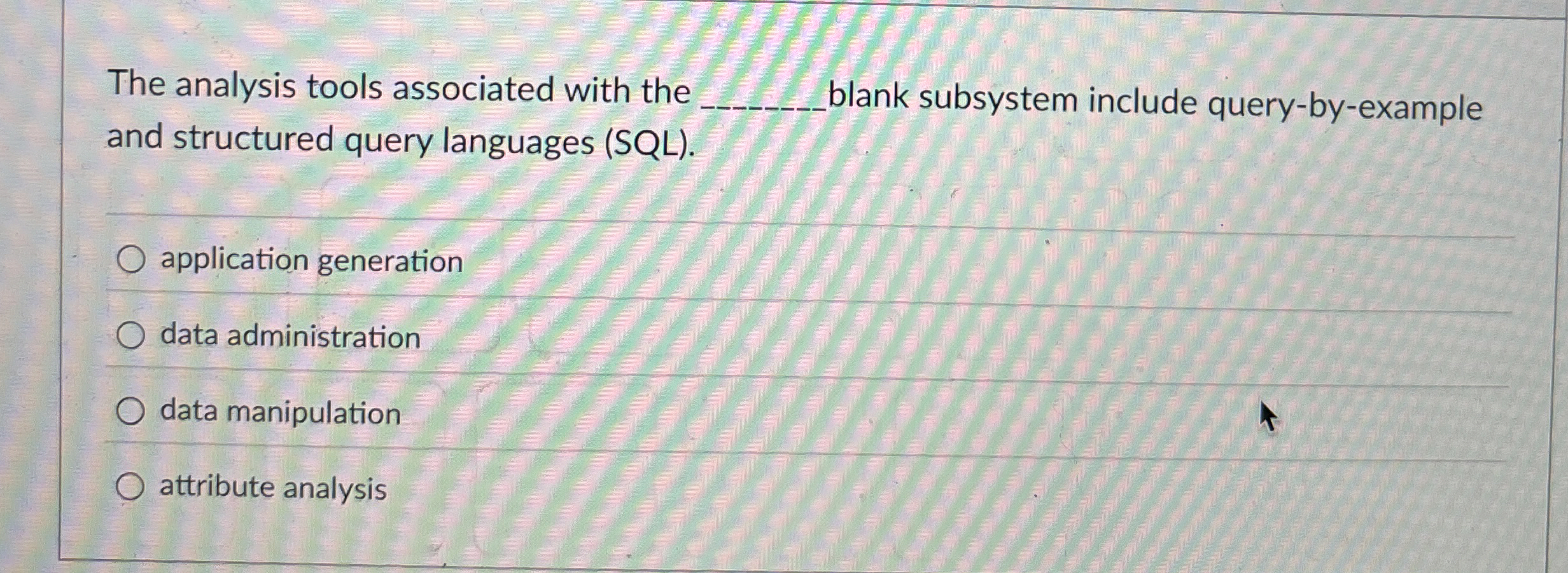 The analysis tools associated with the q , Jlank