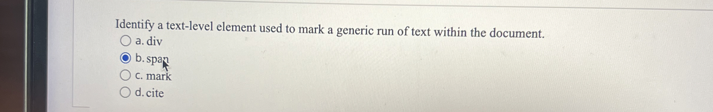 Identify a text - level element used to mark a