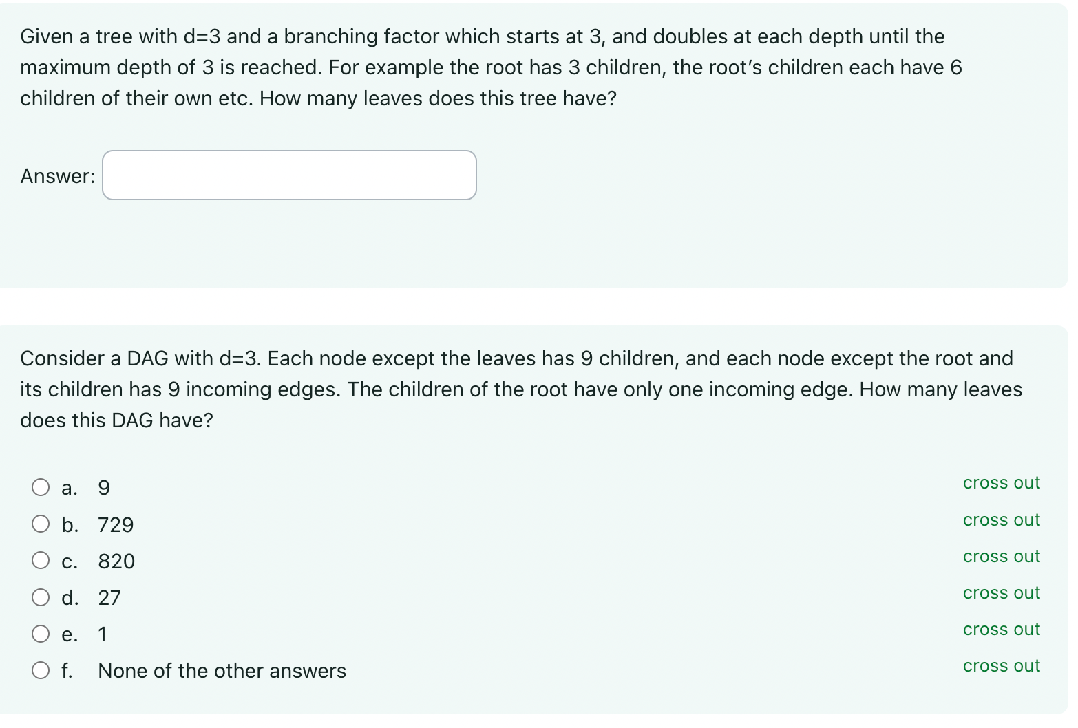 Consider a DAG with d = 3 . Each node except the