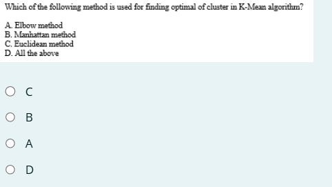 Which of the following method is used for finding