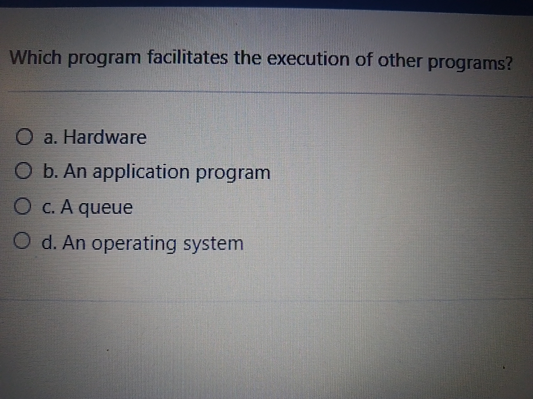 Which program facilitates the execution of other