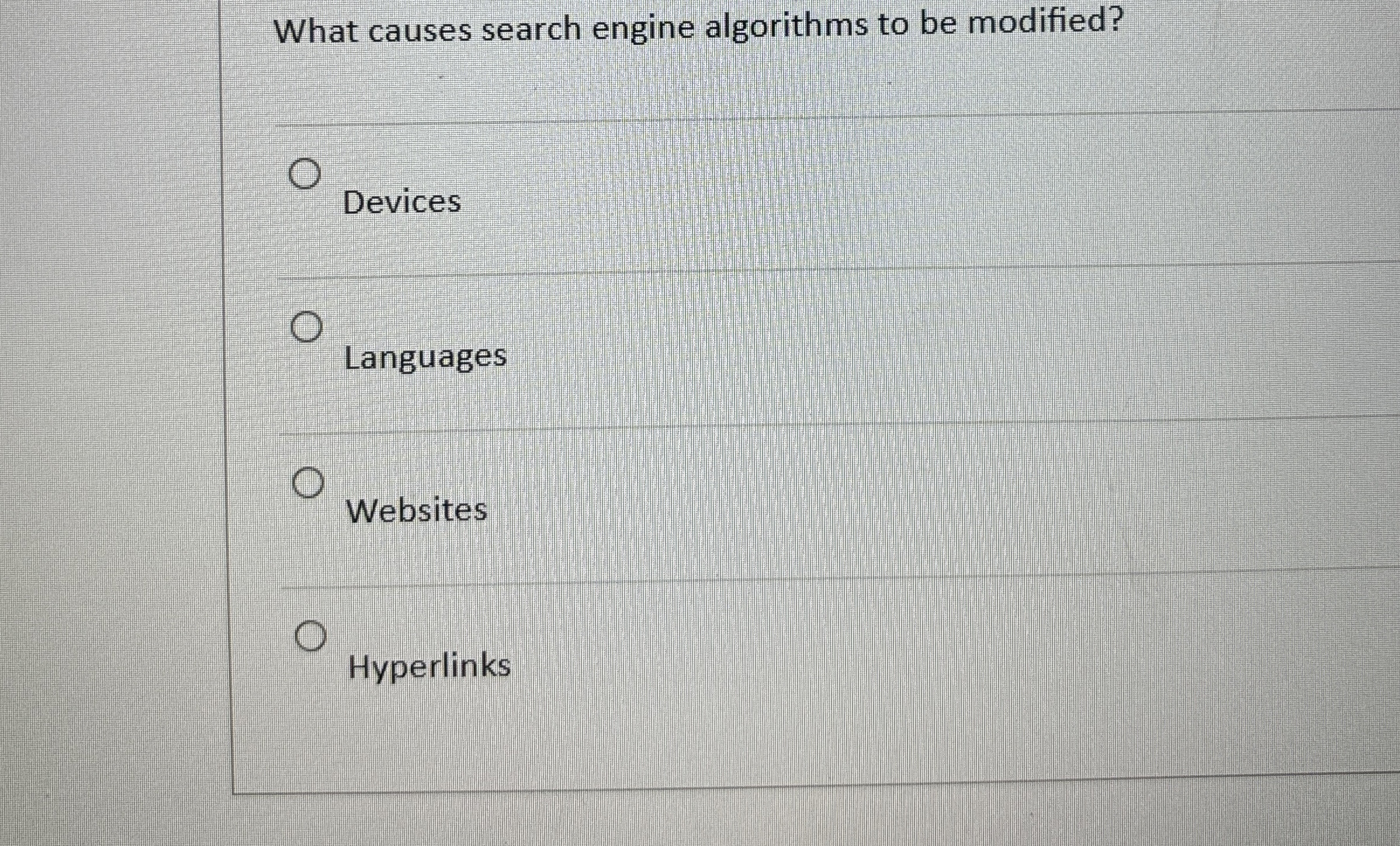 What causes search engine algorithms to be