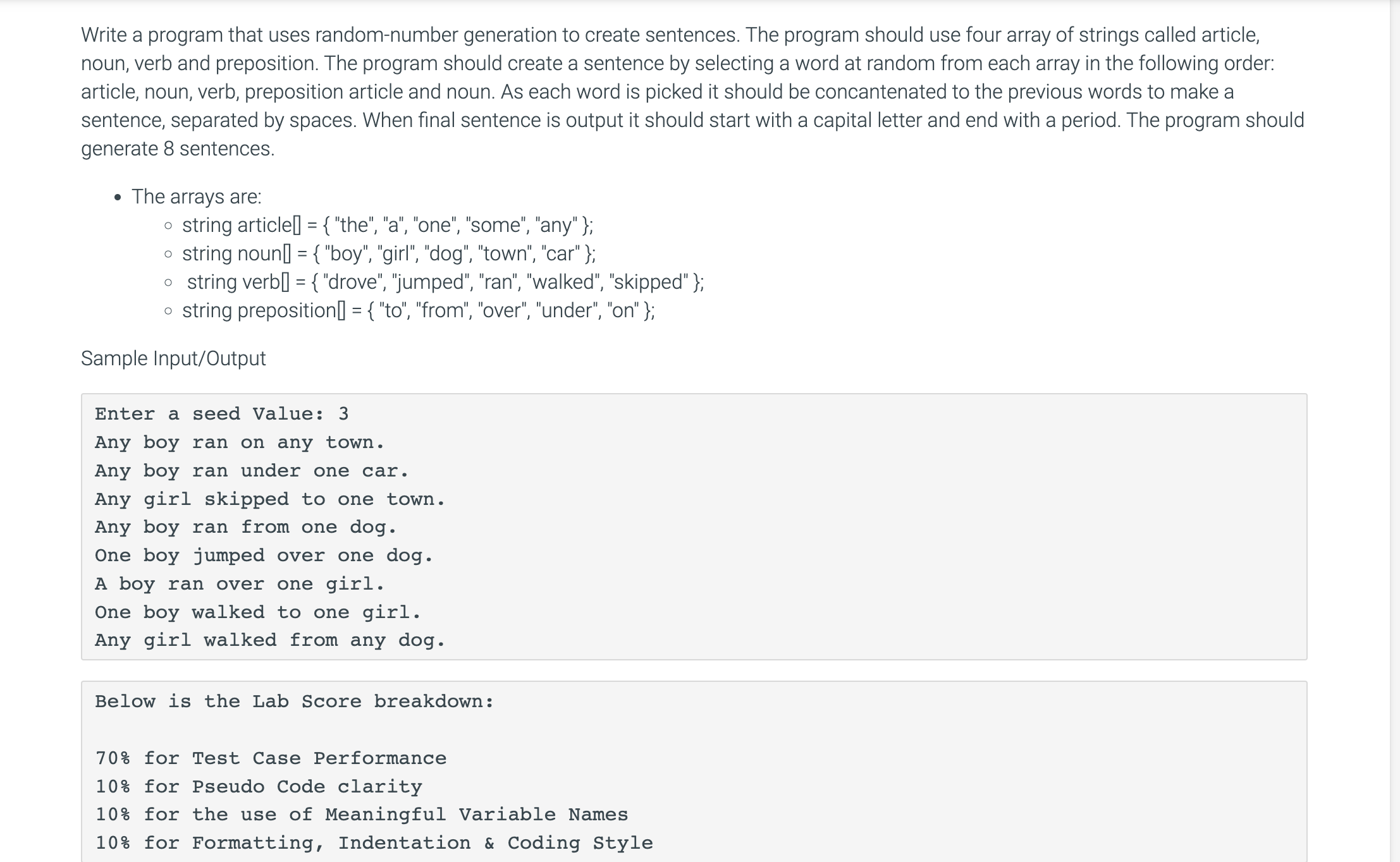 Write a program that uses random - number