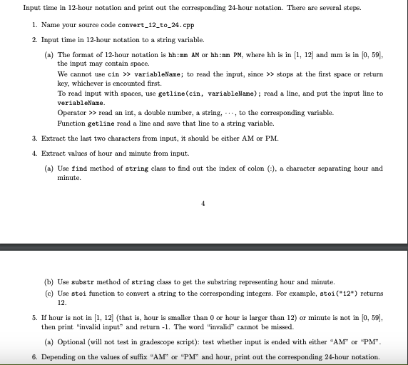 Input time in 1 2 - hour notation and print out
