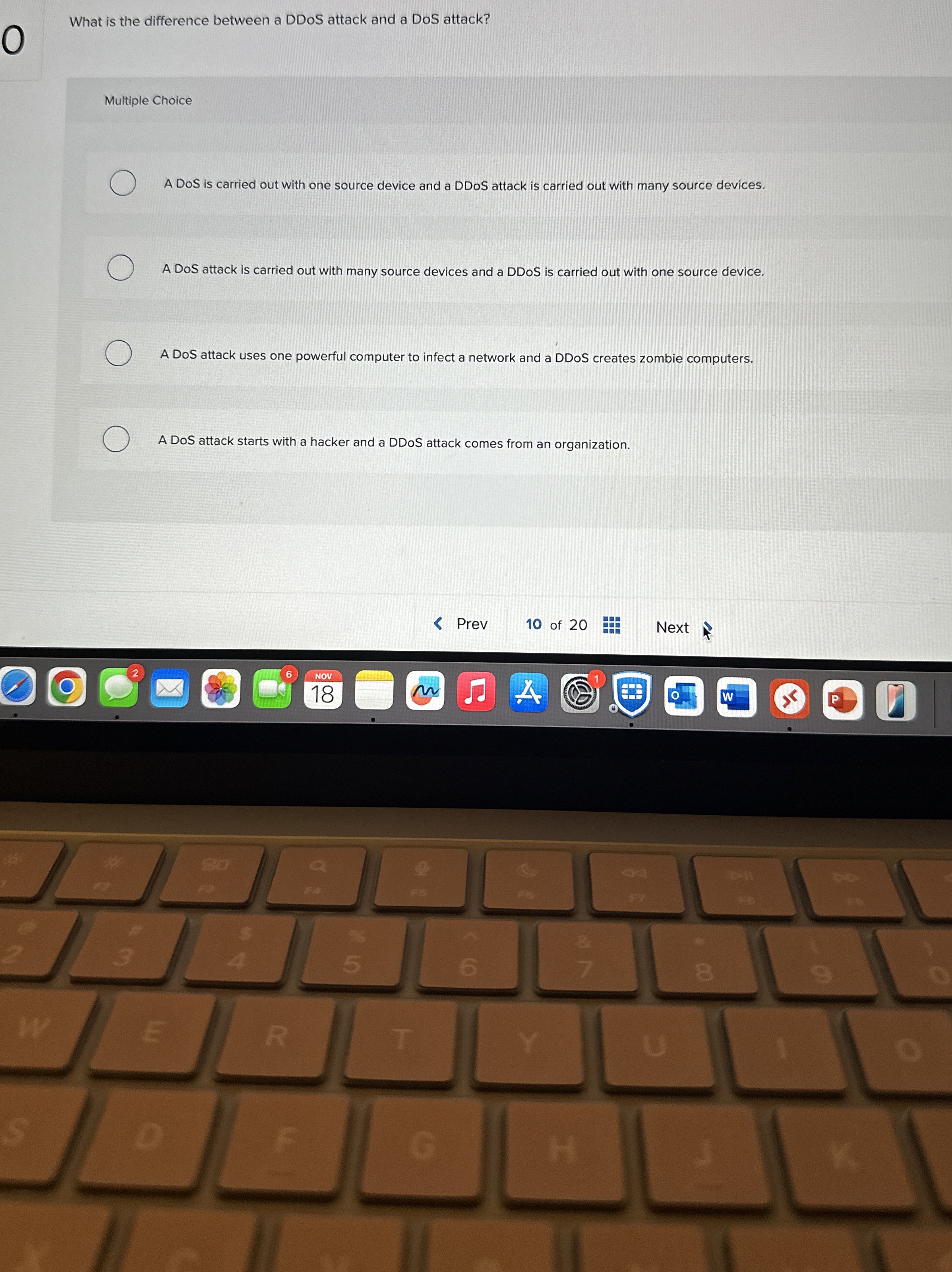 What is the difference between a DDoS attack and