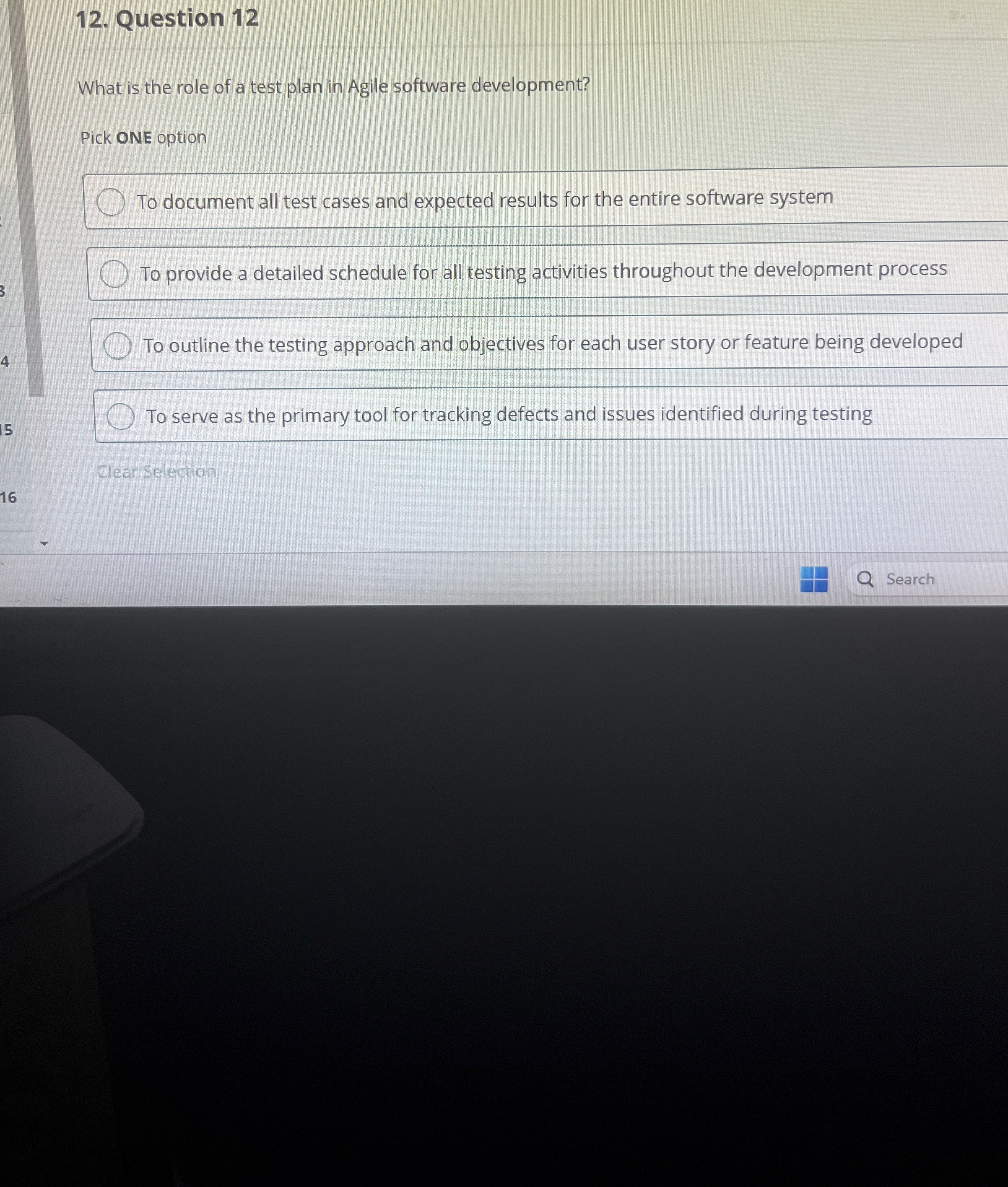 Question 1 2 What is the role of a test plan in