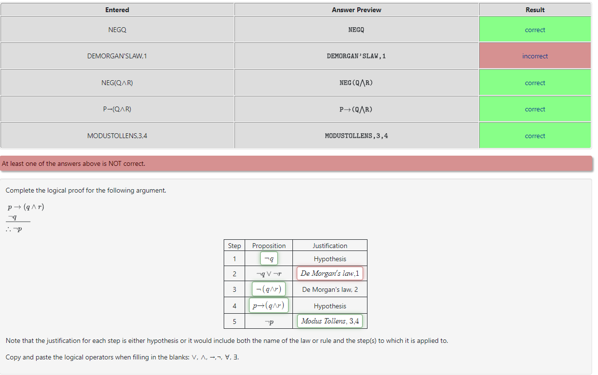 At least one of the answers above is NOT correct.