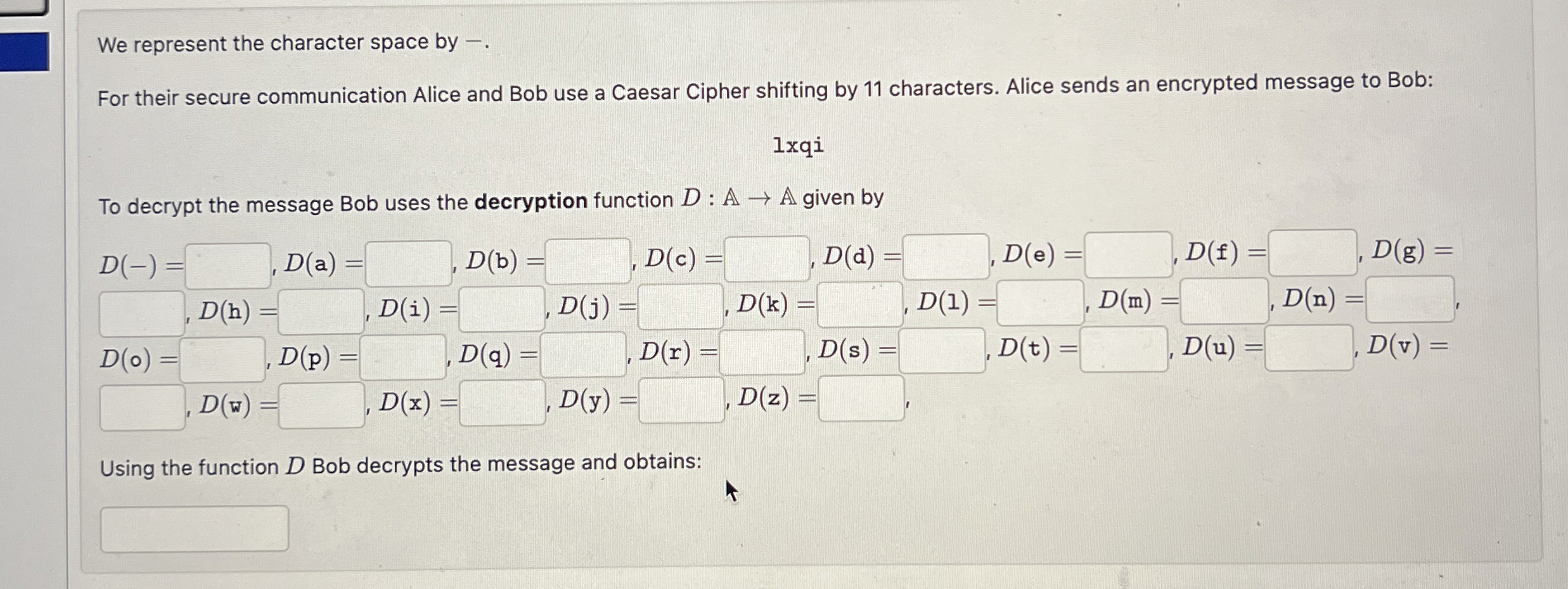 We represent the character space by - For their