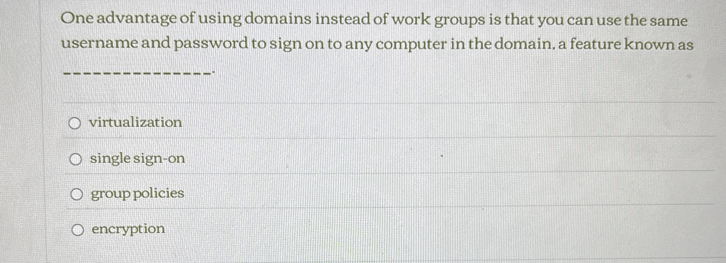 One advantage of using domains instead of work