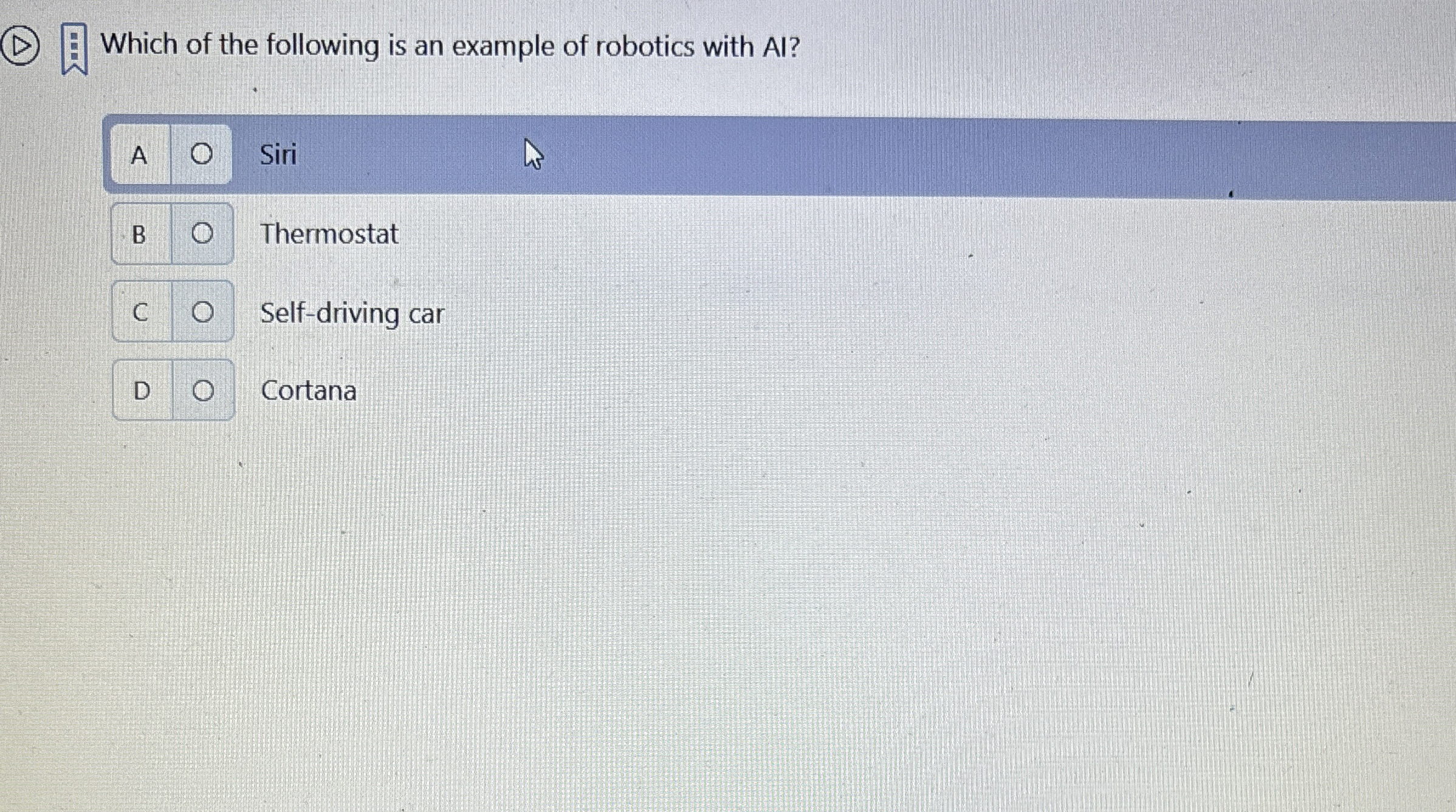 Which of the following is an example of robotics