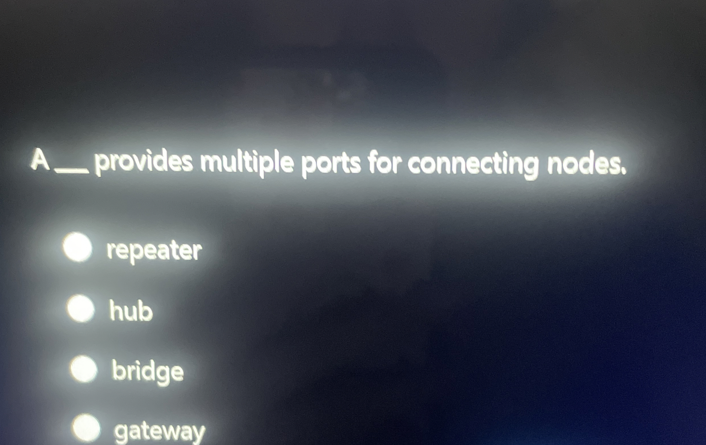 A provides multiple ports for conneating nodes.