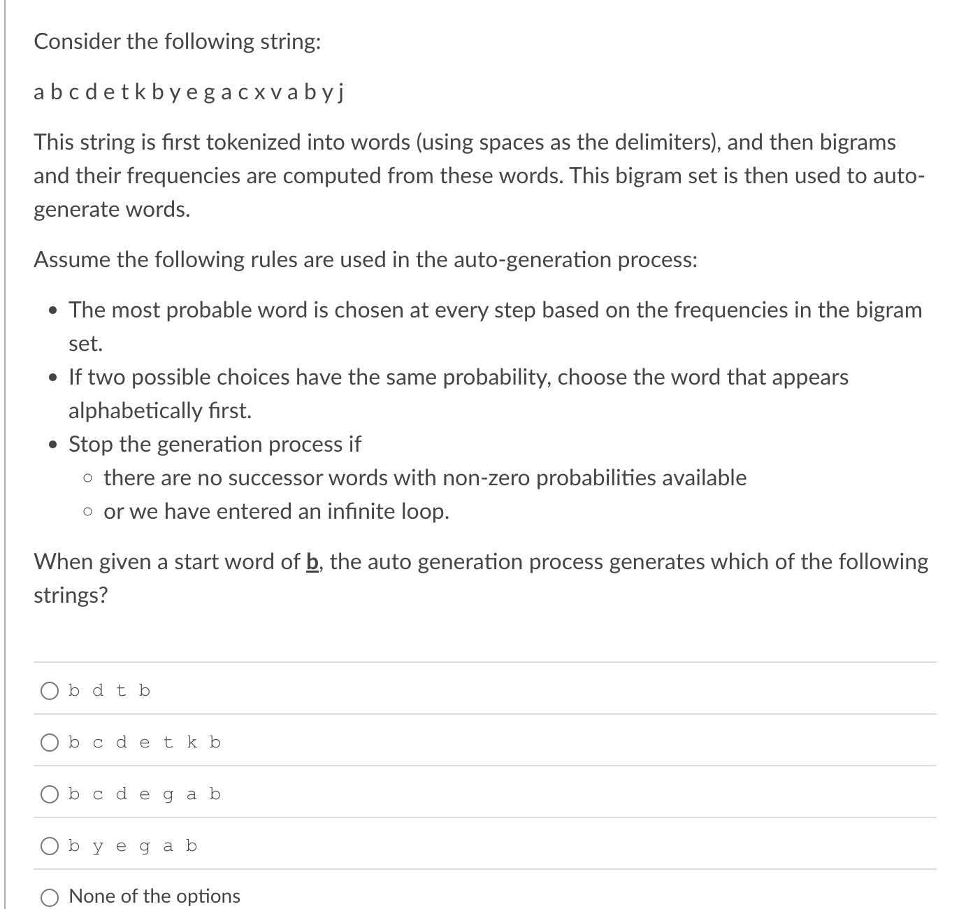 Consider the following string: