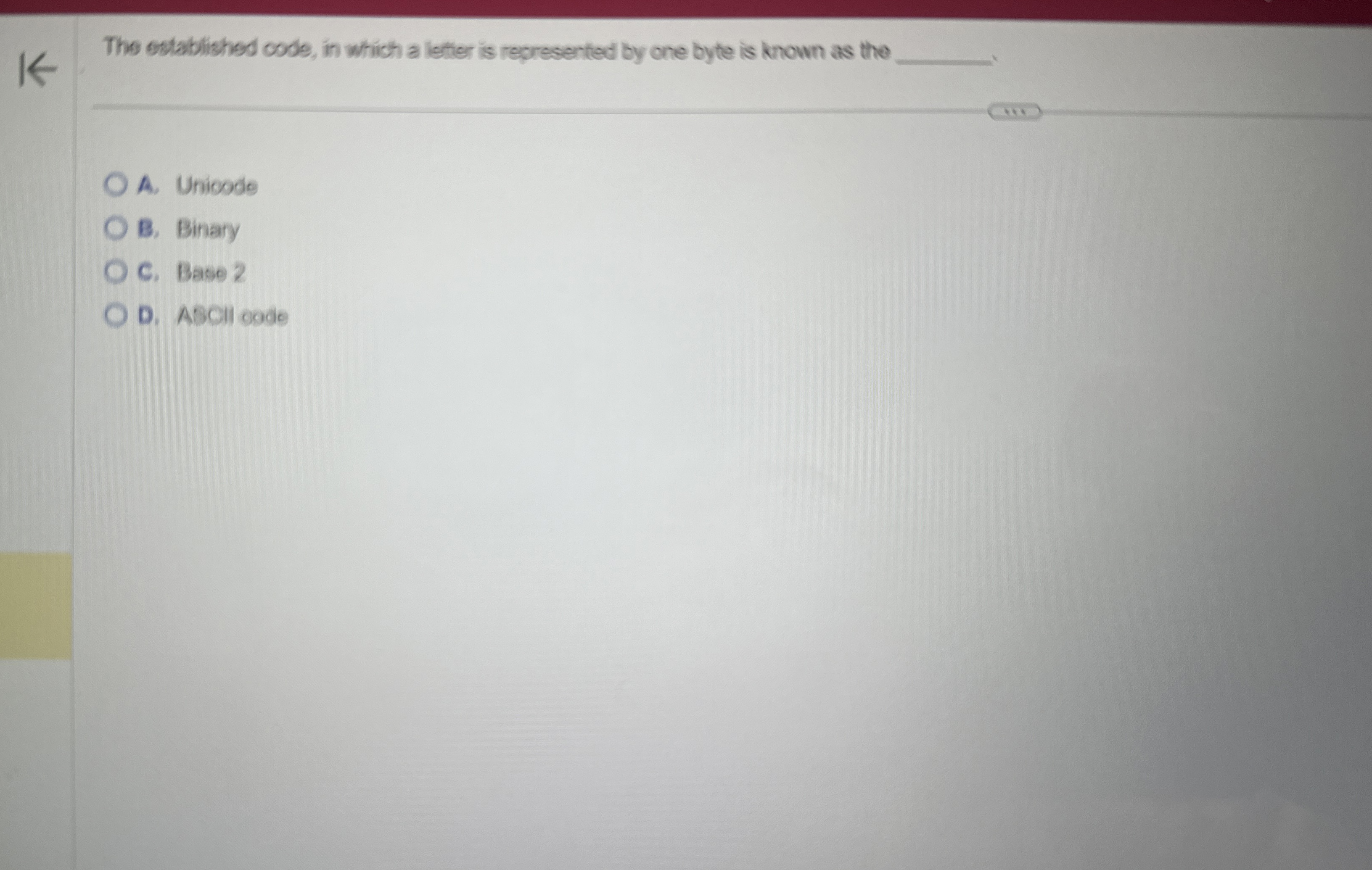 The established code, in which a letter is