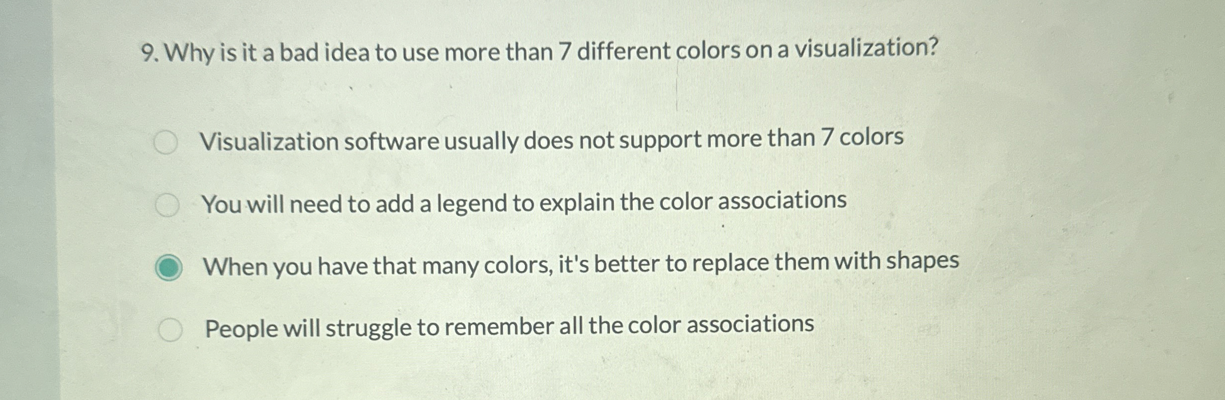 Why is it a bad idea to use more than 7 different