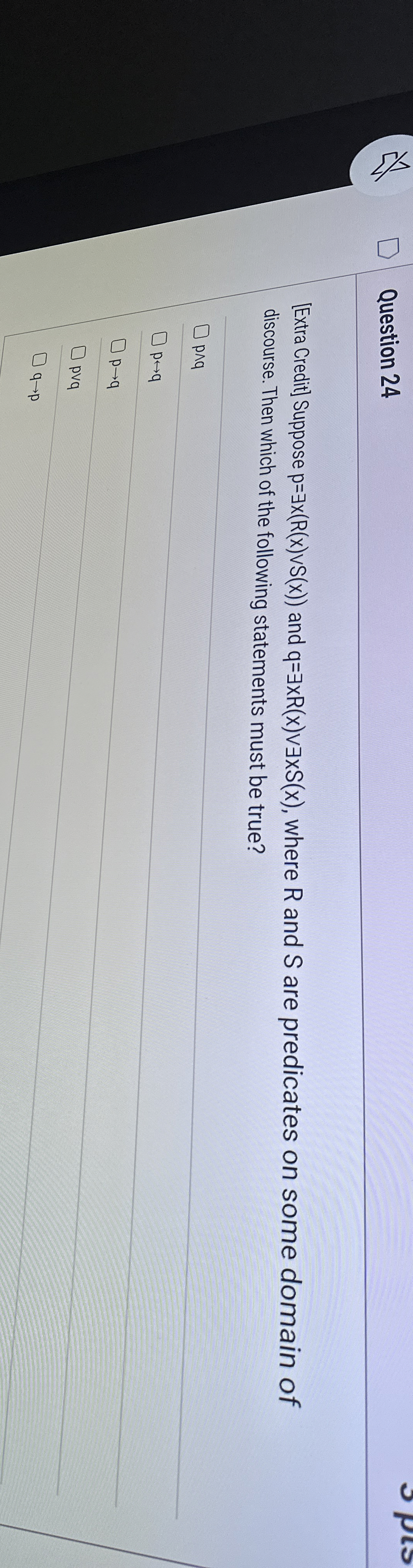 Question 2 4 [ Extra Credit ] Suppose p = EEx ( R