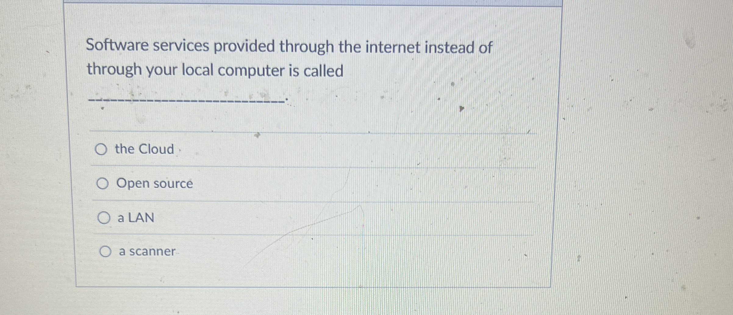 Software services provided through the internet