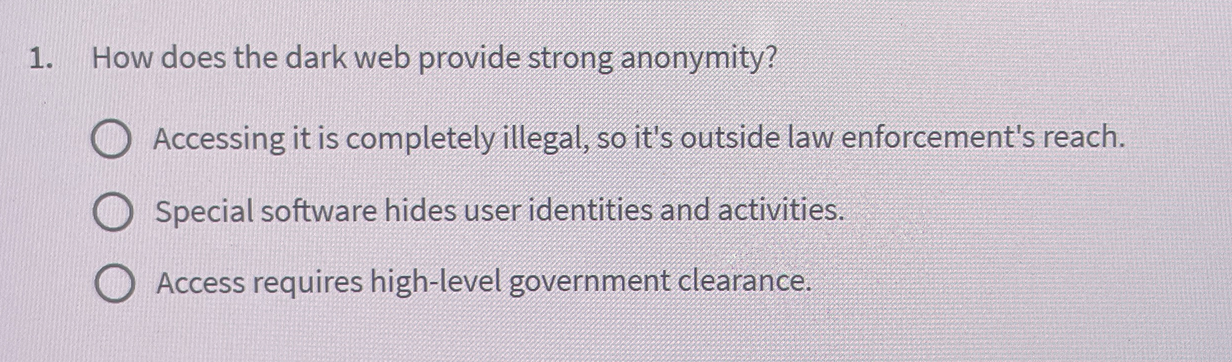 How does the dark web provide strong anonymity?