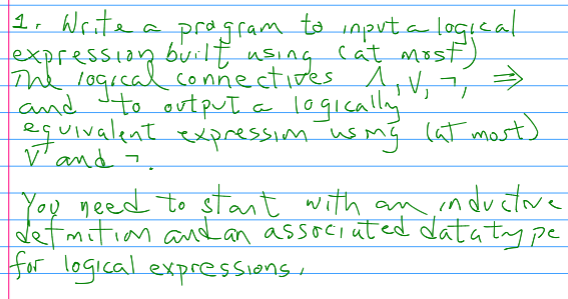 1 . Write a scheme prgram to input a logical