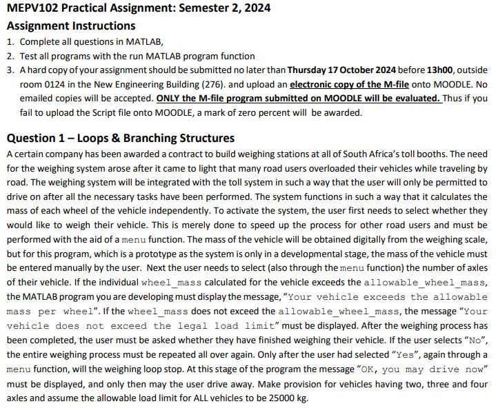 MEPV 1 0 2 Practical Assignment: Semester 2 , 2 0