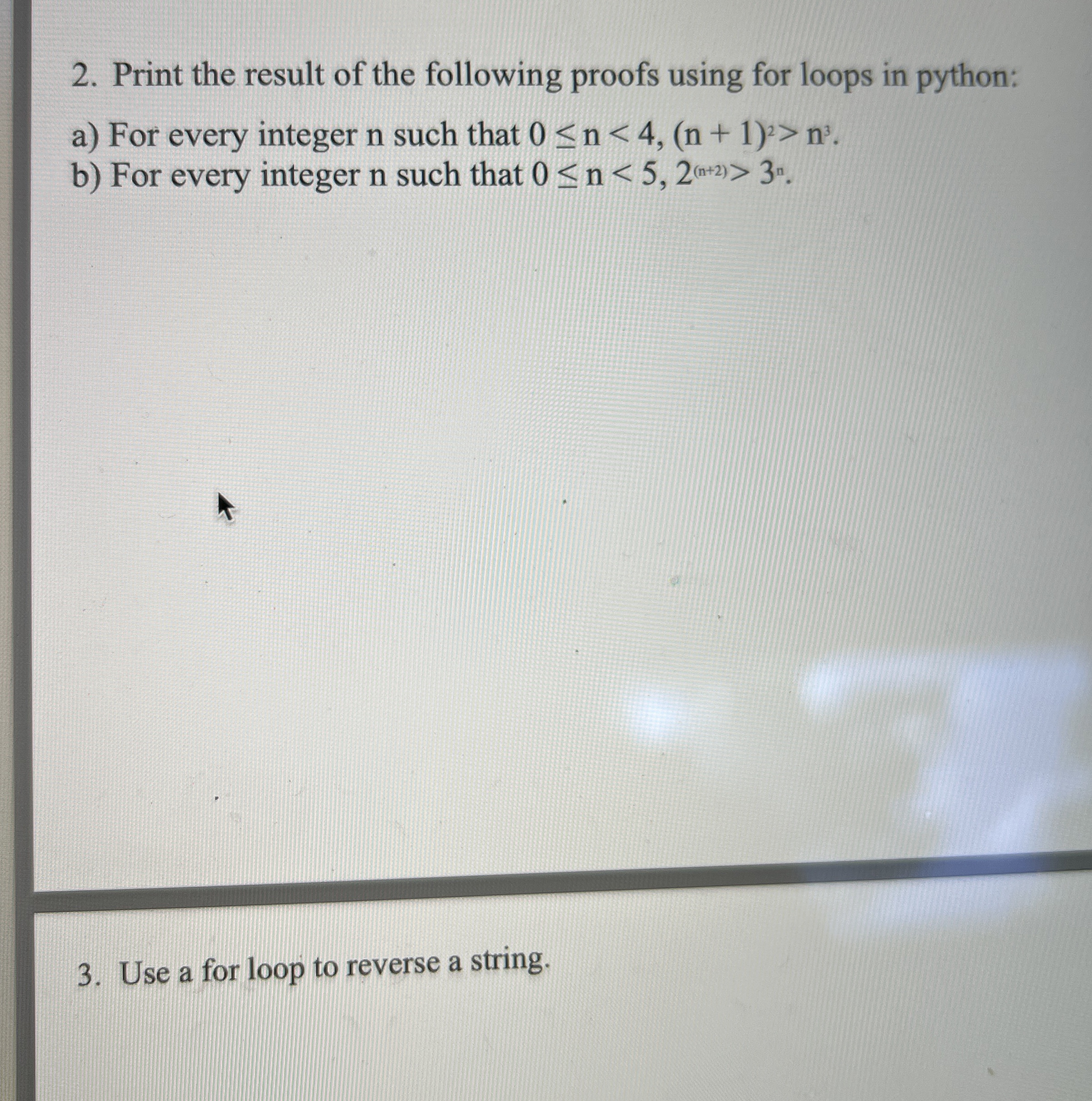 Print the result of the following proofs using