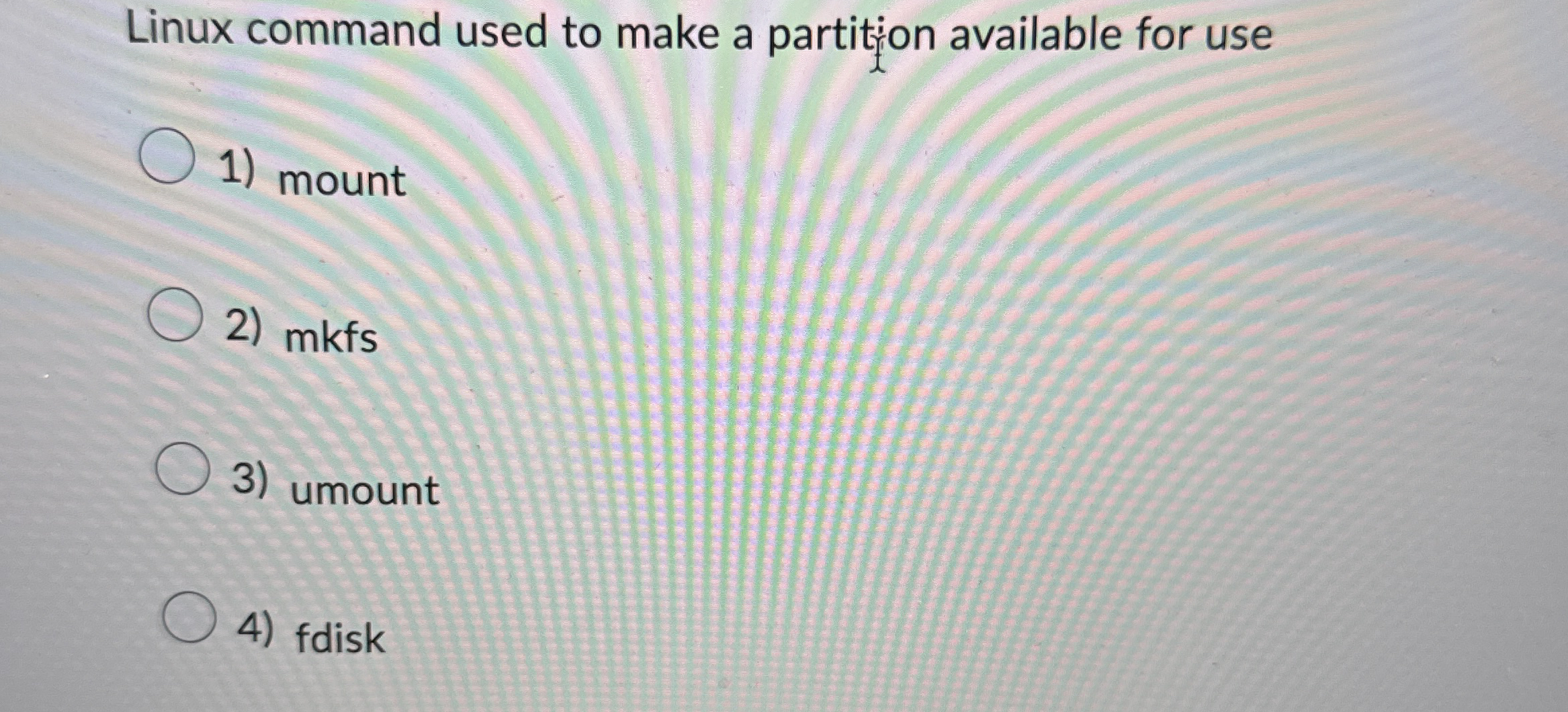 Linux command used to make a partition available
