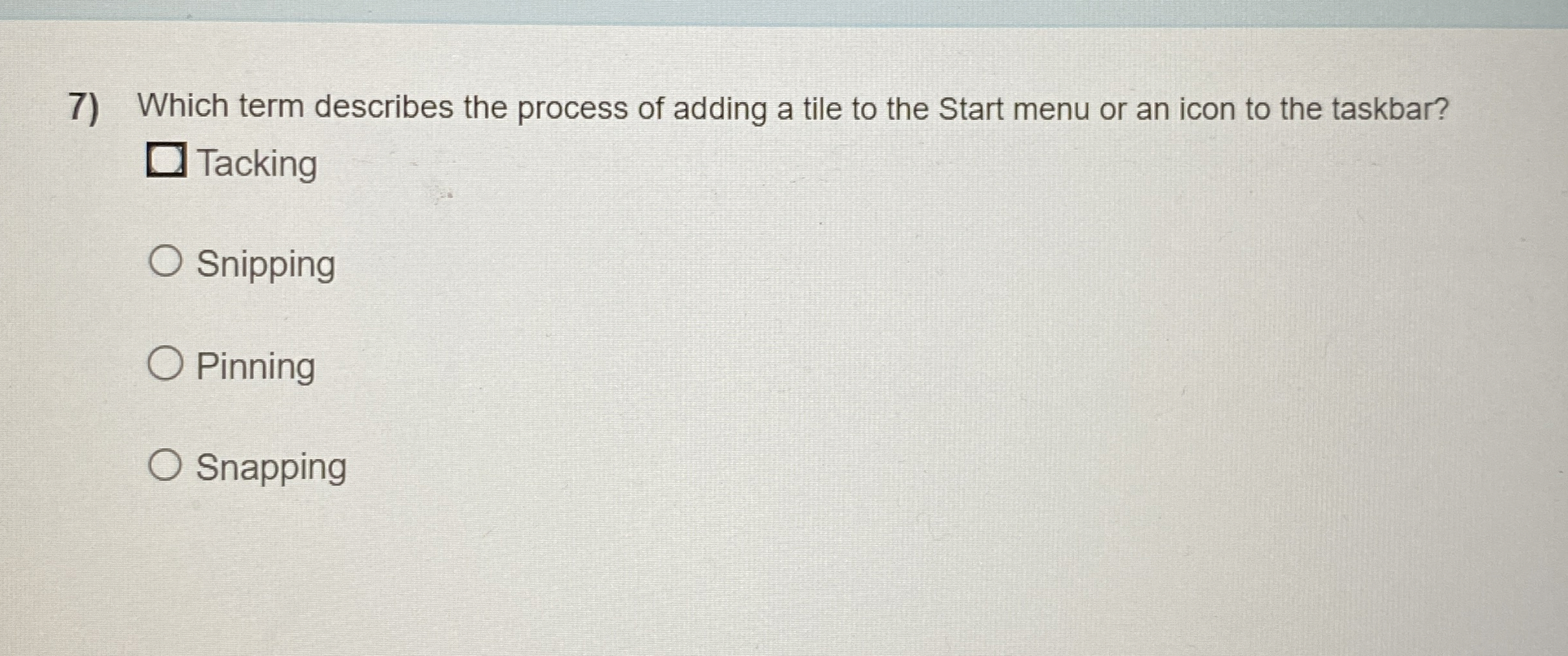 Which term describes the process of adding a tile