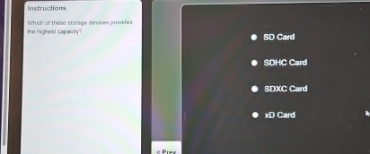 Instructions Which of these storago derioss