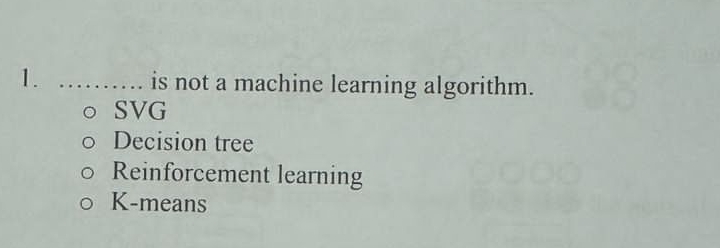 q , is not a machine learning algorithm. SVG