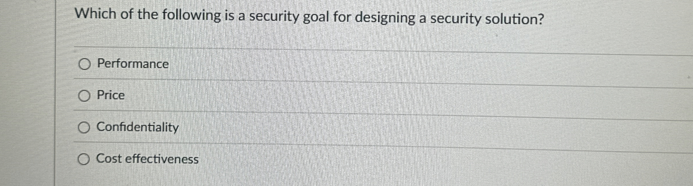 Which of the following is a security goal for