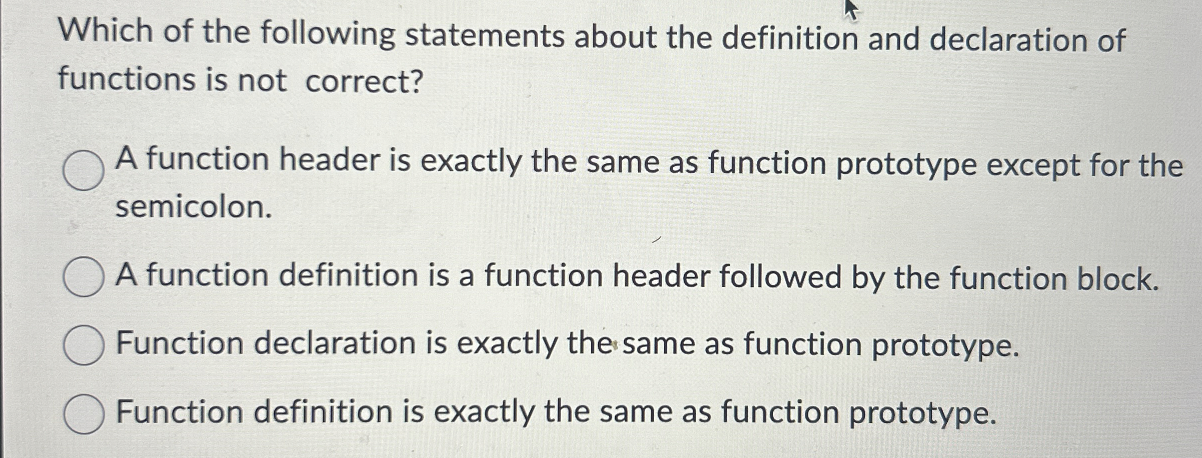 Which of the following statements about the