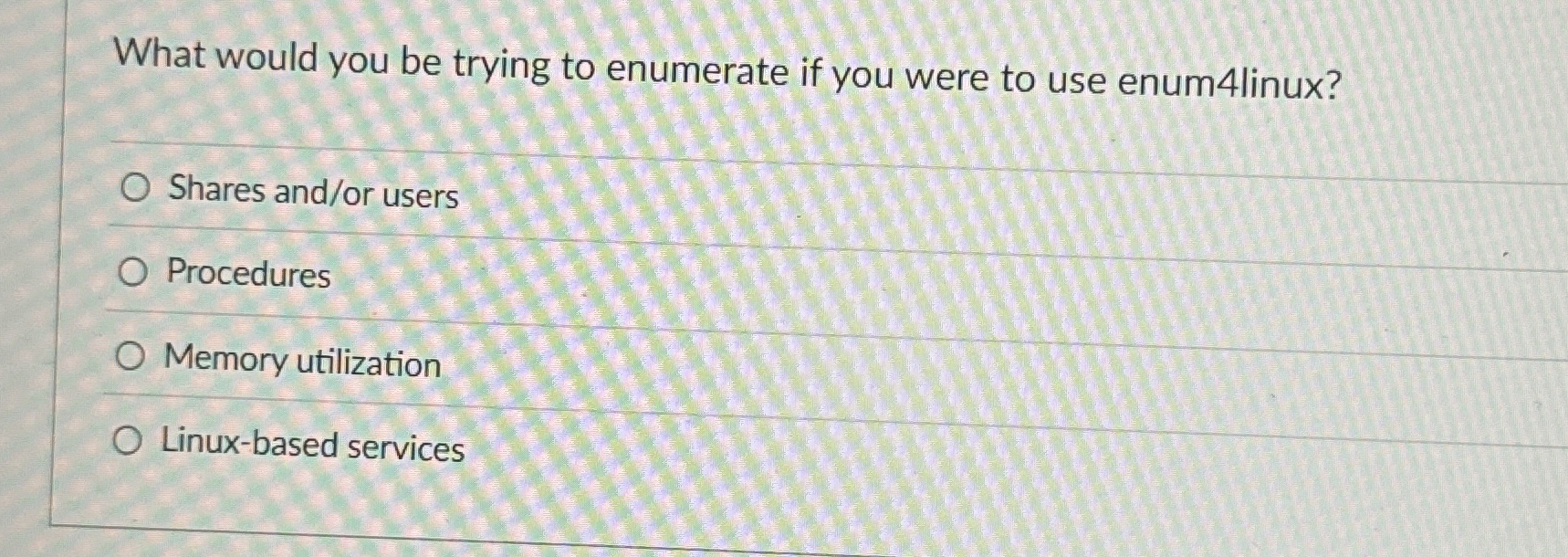 What would you be trying to enumerate if you were