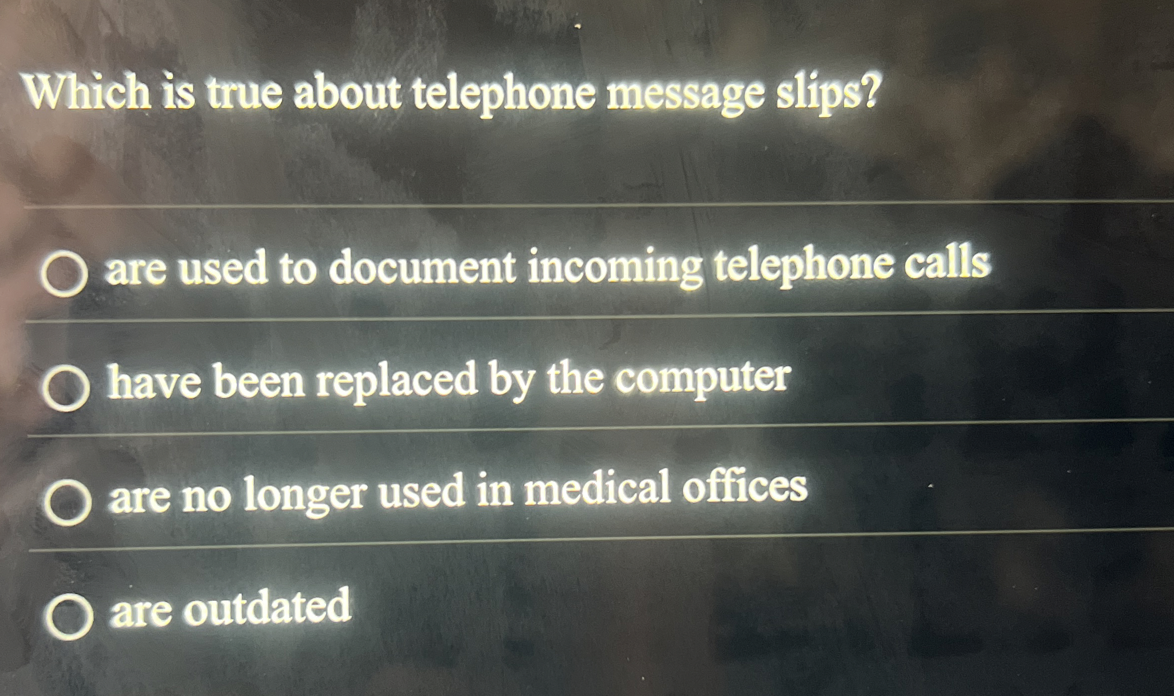 Which is true about telephone message slips? are