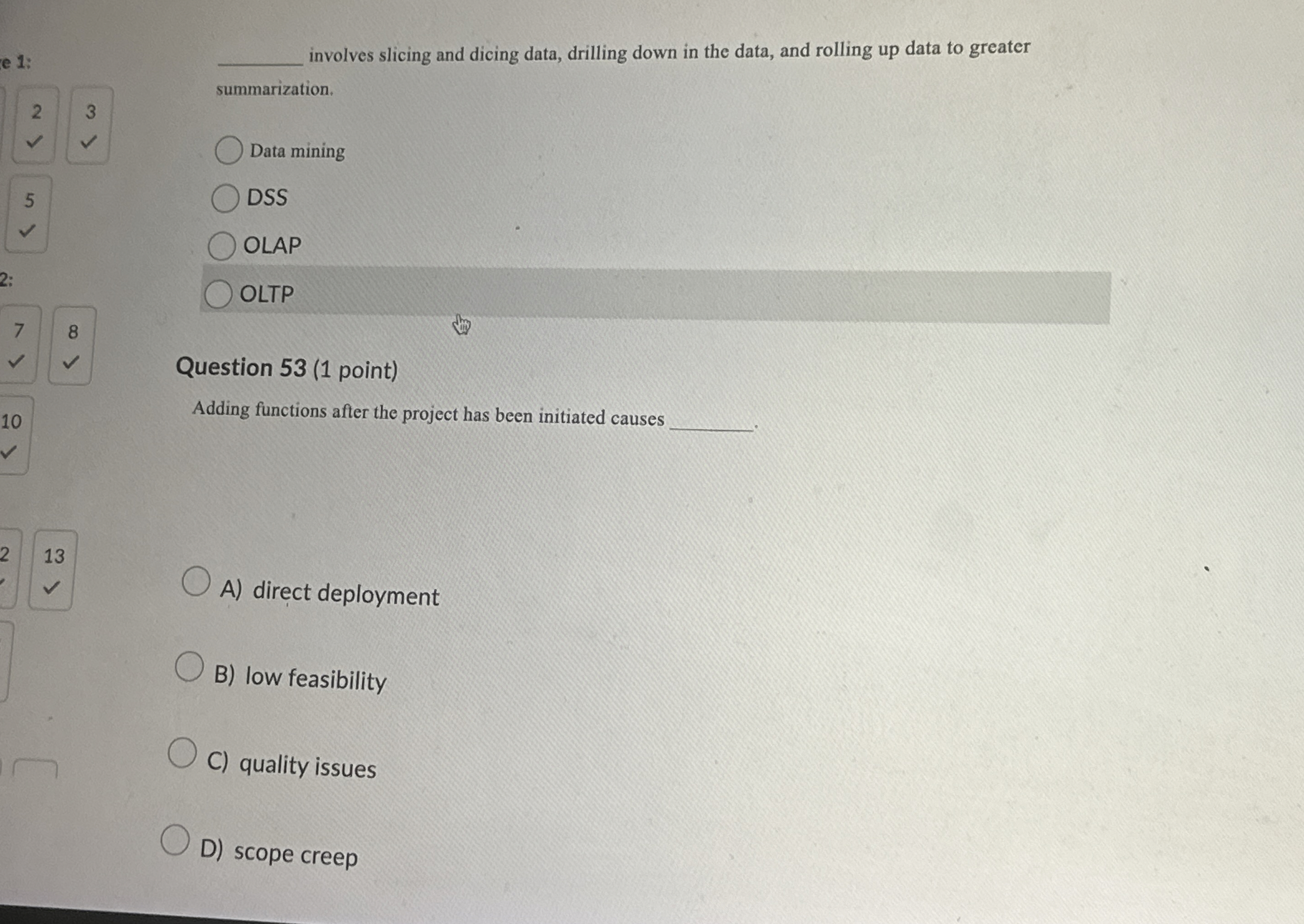 involves slicing and dicing data, drilling down