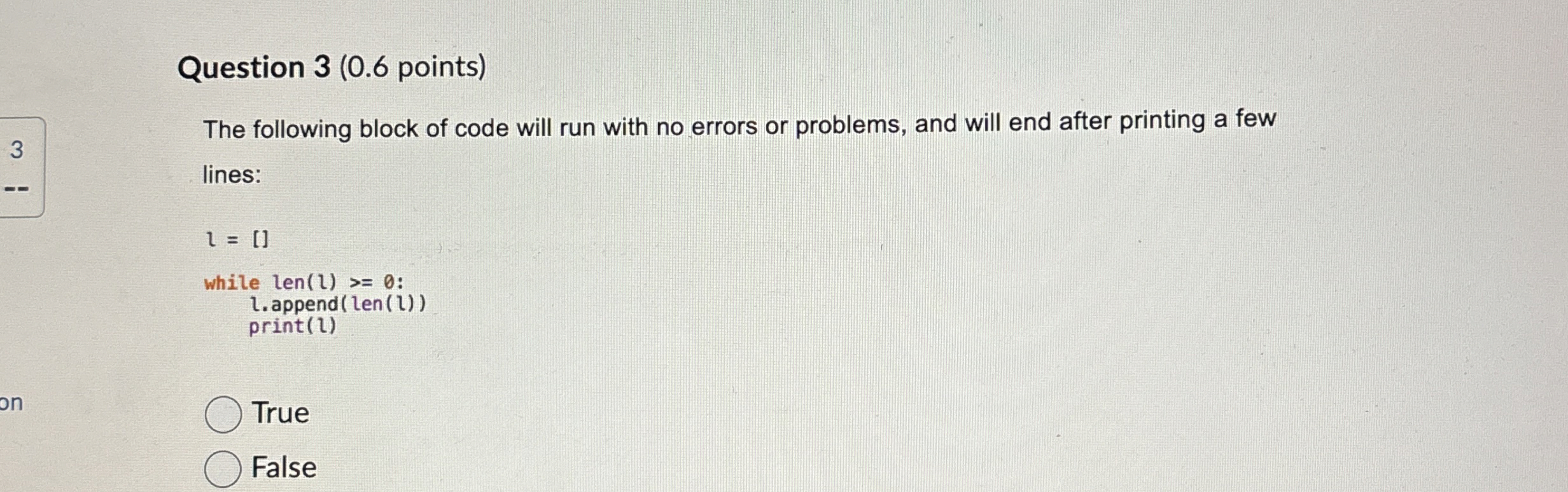 Question 3 ( 0 . 6 points ) The following block