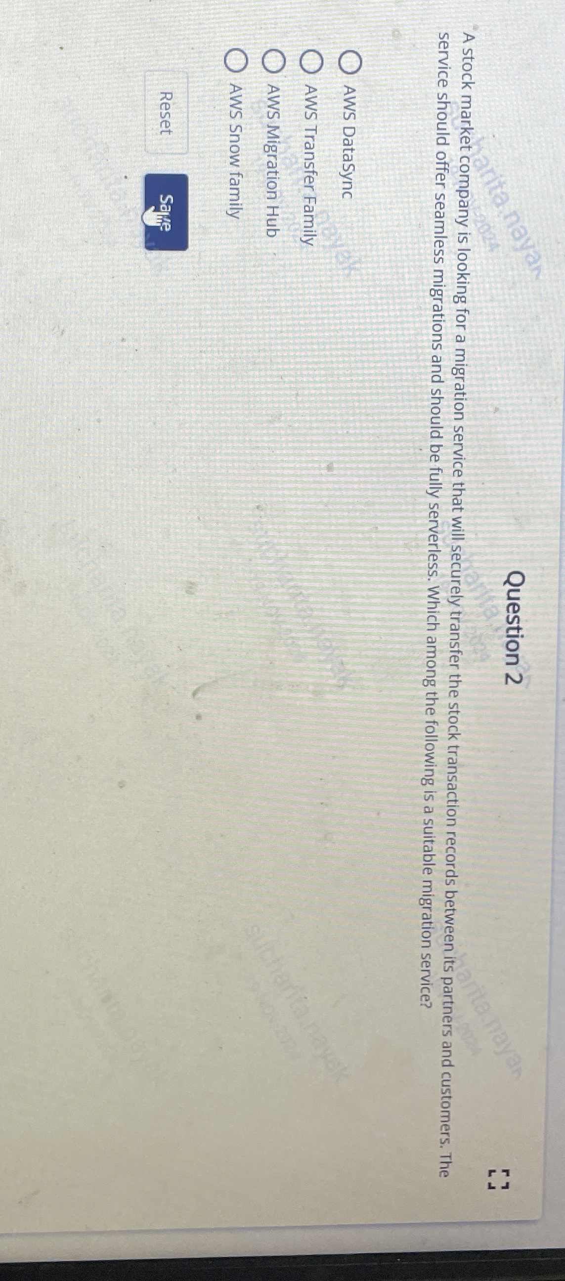 Question 2 A stock market company is looking for